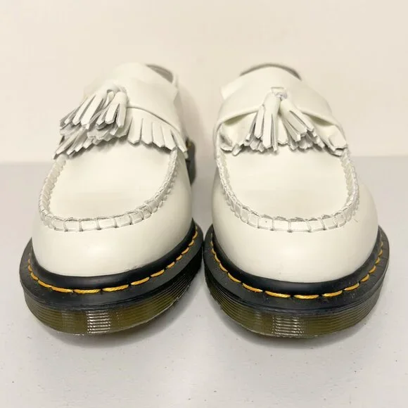 NEW Dr Martens Adrian YS White Leather Kiltie Loafer - Picture 3 of 8